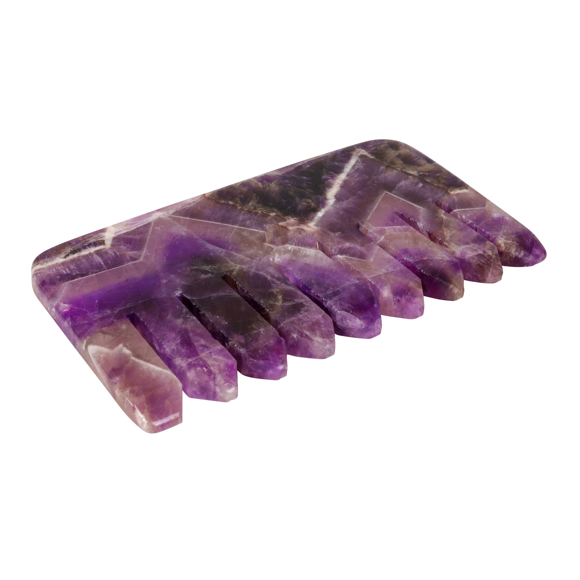 Amethyst Crystal Comb - Natural Chemical Free Crystal in a signature silk lined Box