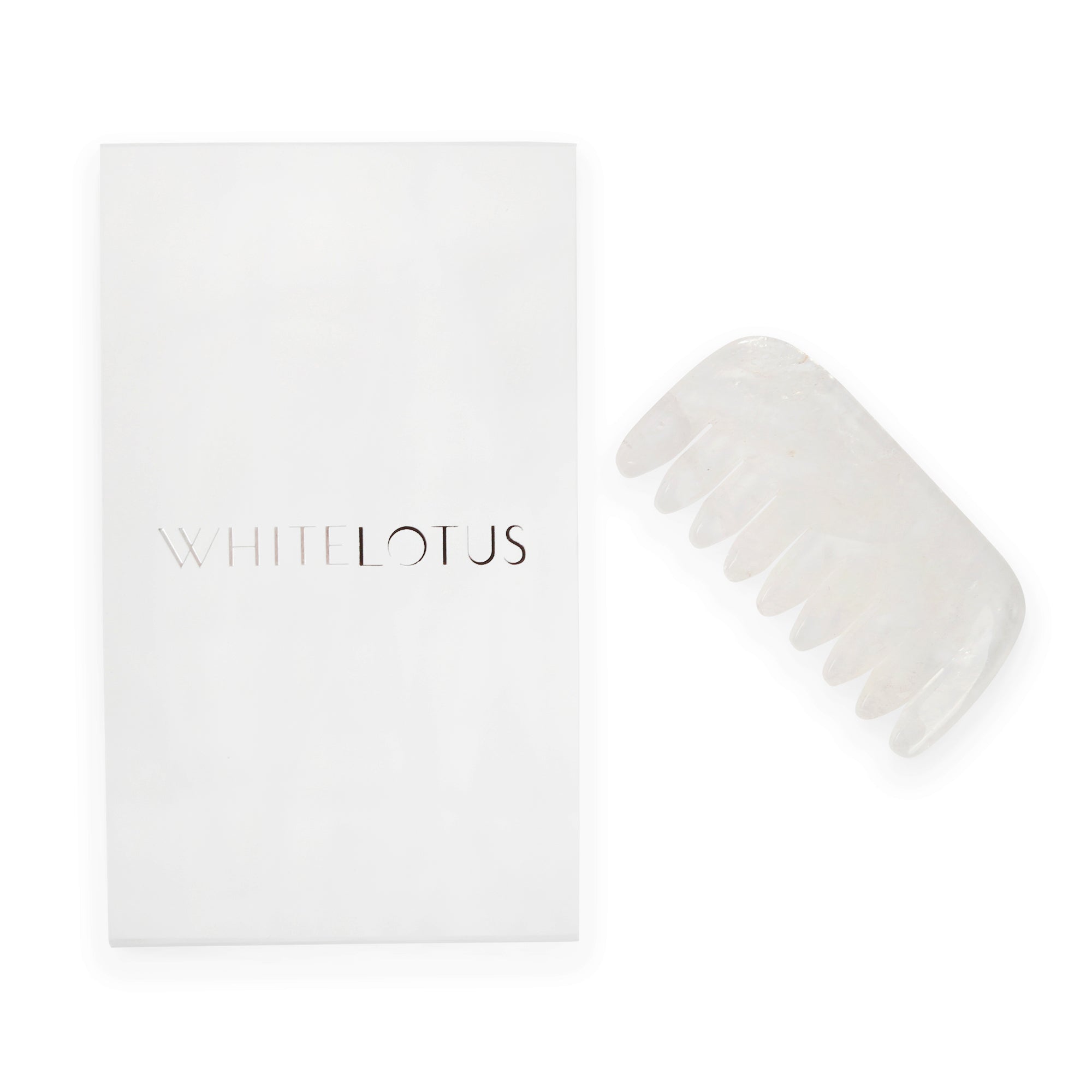 Clear Quartz Crystal Comb - Natural Chemical Free Crystal in a Signature Silk Lined Box