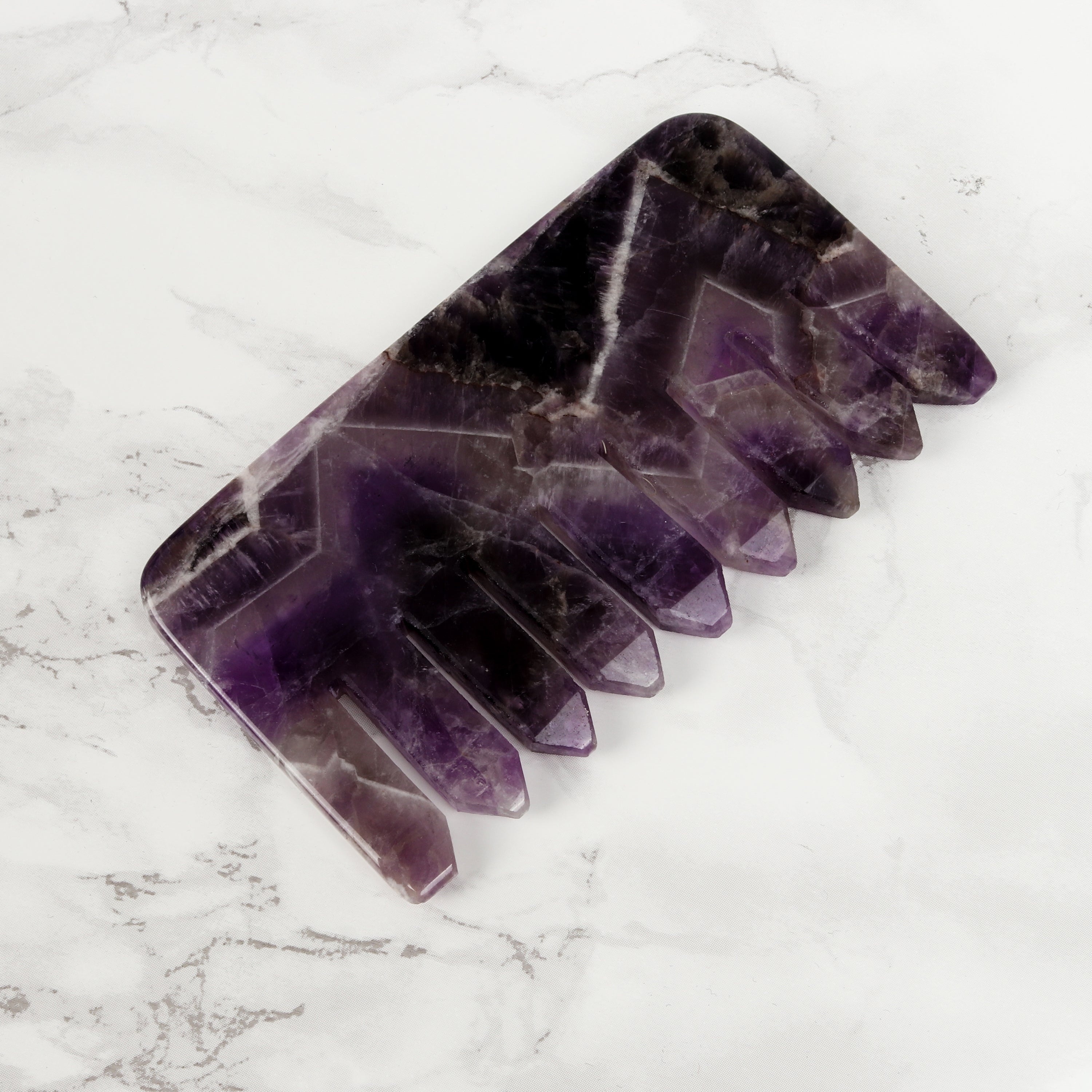 Amethyst Crystal Comb - Natural Chemical Free Crystal in a signature silk lined Box