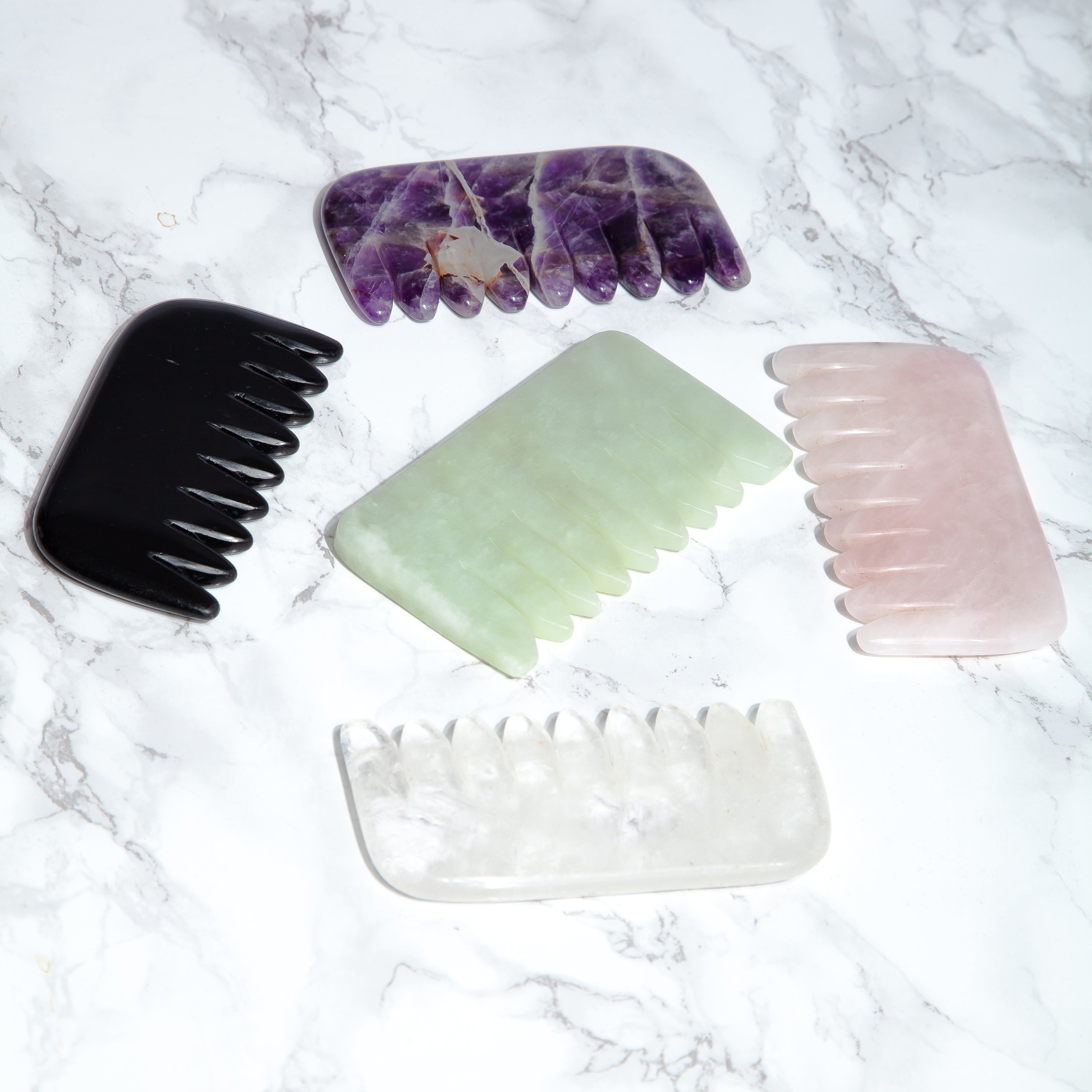 Amethyst Crystal Comb - Natural Chemical Free Crystal in a signature silk lined Box