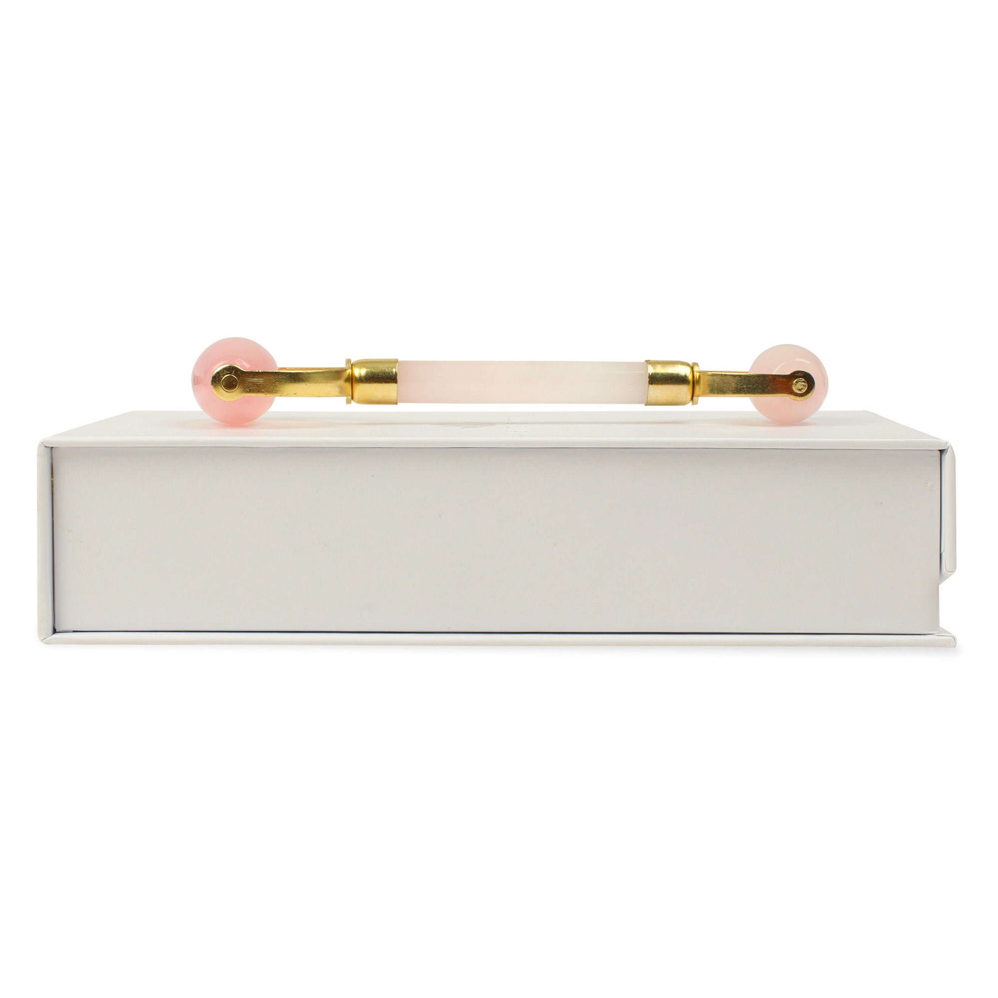 Double Headed Rose Quartz Roller - Natural Chemical Free Crystal in a Silk Lined Box