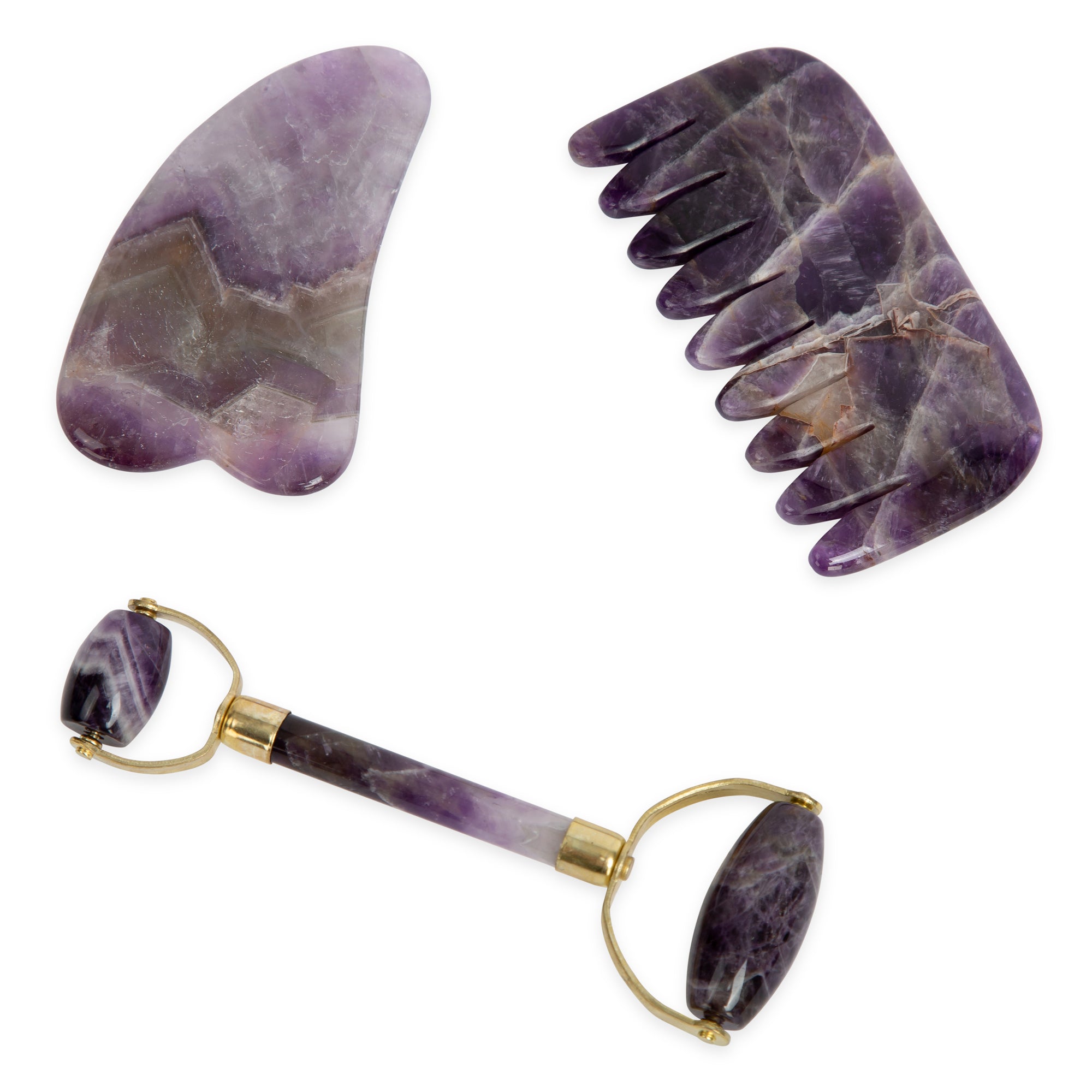 Amethyst Crystal Comb - Natural Chemical Free Crystal in a signature silk lined Box